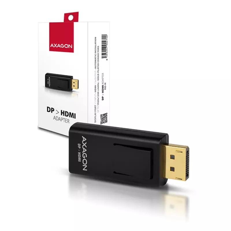 Conversor de cabo macho Axagon RVD-HI DisplayPort para HDMI preto