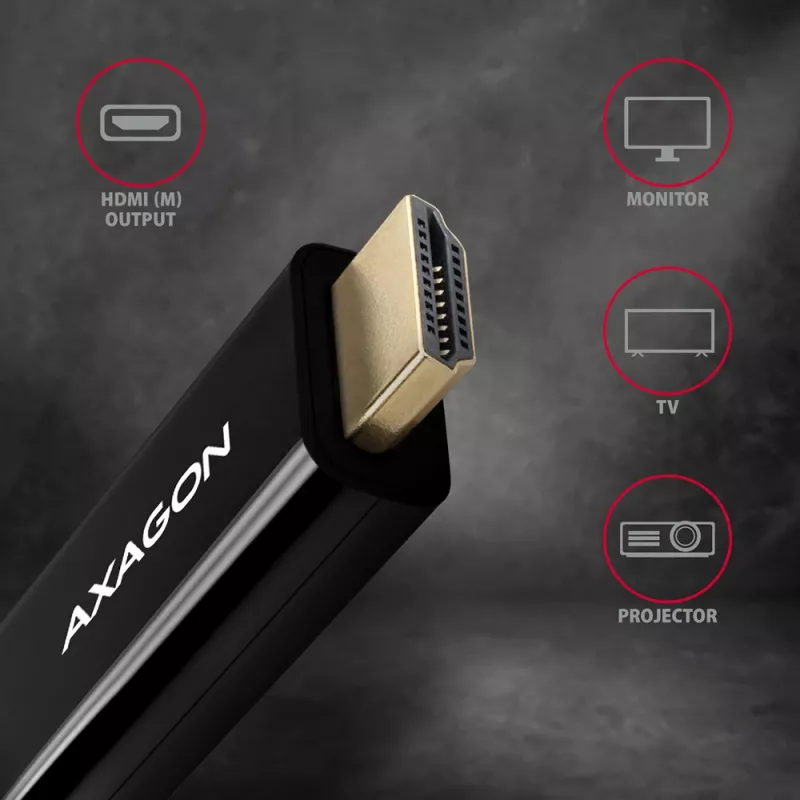 Cabo Axagon RVD-HI14C2 DisplayPort -> HDMI 1.4 1,8m, 4K/30Hz
