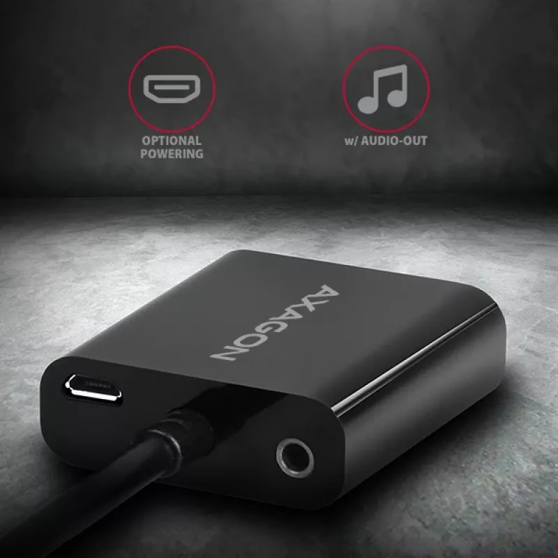 Adaptador Axagon RVH-VGAN HDMI -> VGA FullHD, 1920x1200, saída de áudio, alimentação