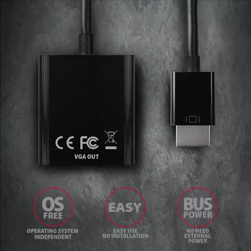 Adaptador Axagon RVH-VGN HDMI -> VGA FullHD, 1920x1200