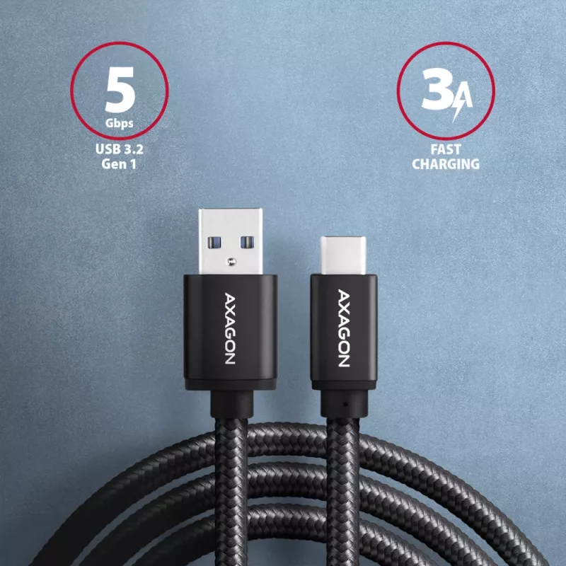 Cabo Axagon BUCM3-AM20AB SPEED USB-C <> USB-A 3.2 Gen 1 2 m