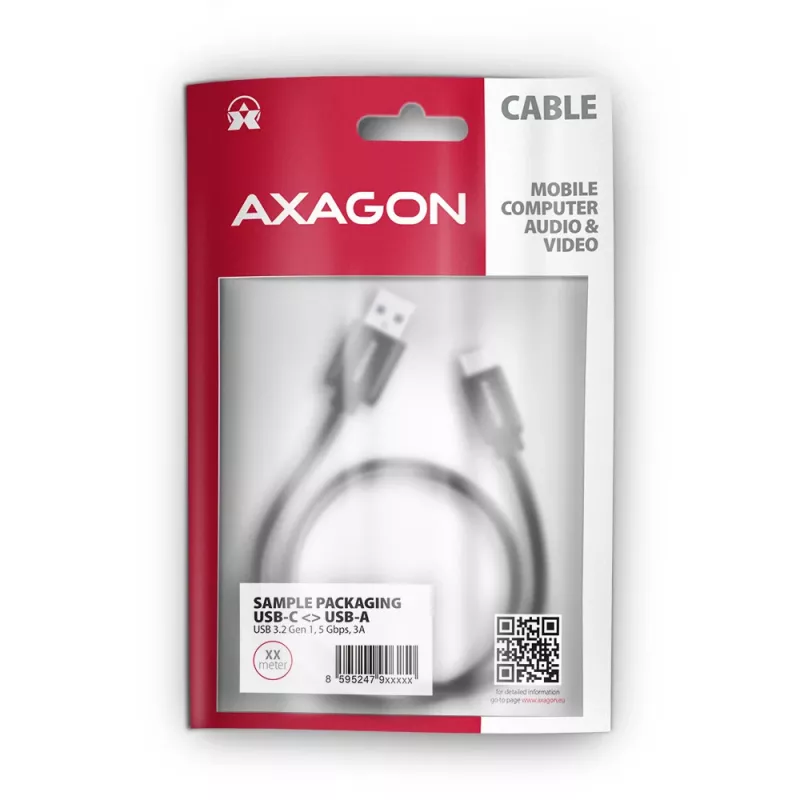 Cabo Axagon BUCM3-AM20AB SPEED USB-C <> USB-A 3.2 Gen 1 2 m