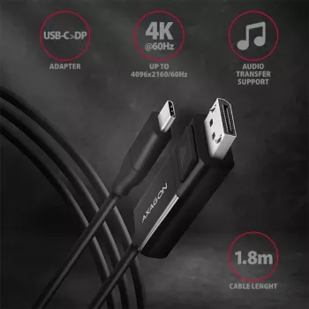 Cabo Axagon RVC-DPC USB-C -> DisplayPort 1,8m 4K/60Hz