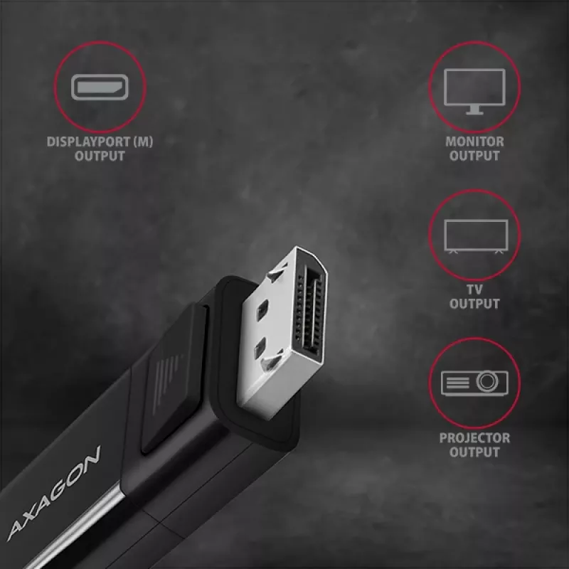 Cabo Axagon RVC-DPC USB-C -> DisplayPort 1,8m 4K/60Hz