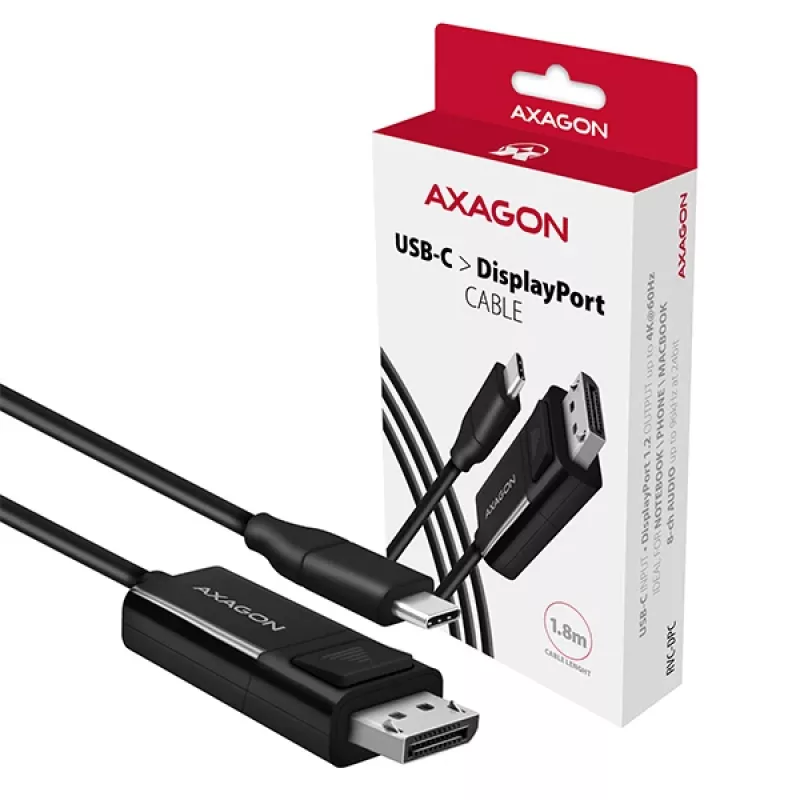 Cabo Axagon RVC-DPC USB-C -> DisplayPort 1,8m 4K/60Hz