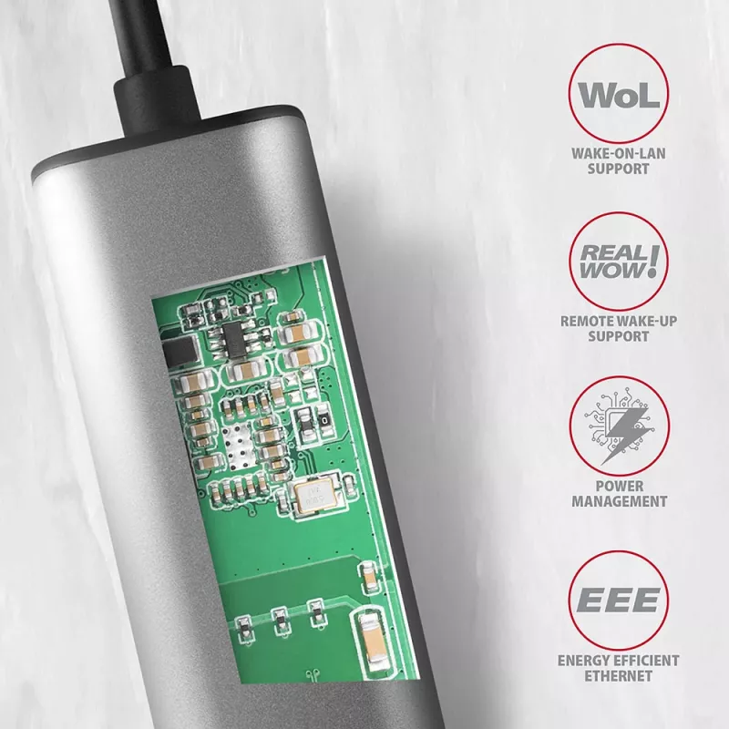 AXAGON ADE-25R adaptador USB-A 3.2 Gen 1 para 2,5 Gigabit Ethernet, cinzento