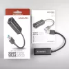 Adaptador Ethernet Gigabit Axagon ADE-SR USB-A, com fios, USB, Ethernet, 1000 Mbit/s, preto