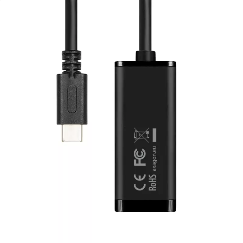 Adaptador Ethernet Gigabit Axagon ADE-SRC USB-C, com fios, USB Type-C, Ethernet, 1000 Mbit/s, preto