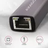Adaptador USB 3.2 Gen 1 Type-A para Gigabit Ethernet AXAGON ADE-TR — 10/100/1000 Mbps, metal titânio cinzento, 5000 Mbit/s