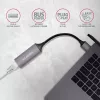 Adaptador USB 3.2 Gen 1 Type-A para Gigabit Ethernet AXAGON ADE-TR — 10/100/1000 Mbps, metal titânio cinzento, 5000 Mbit/s