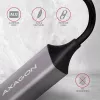 Adaptador USB 3.2 Gen 1 Type-A para Gigabit Ethernet AXAGON ADE-TR — 10/100/1000 Mbps, metal titânio cinzento, 5000 Mbit/s