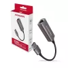 Adaptador USB 3.2 Gen 1 Type-A para Gigabit Ethernet AXAGON ADE-TR — 10/100/1000 Mbps, metal titânio cinzento, 5000 Mbit/s