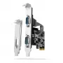 Axagon PCEA-S2N PCIe - adaptador 2x série 250 kbps com SP & LP