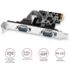Axagon PCEA-S2N PCIe - adaptador 2x série 250 kbps com SP & LP
