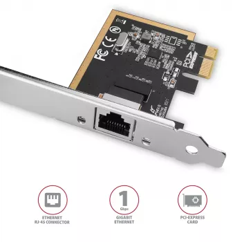 Axagon PCEE-GRF PCIe - adaptador Gigabit Ethernet Realtek 8111F incl. SP & LP