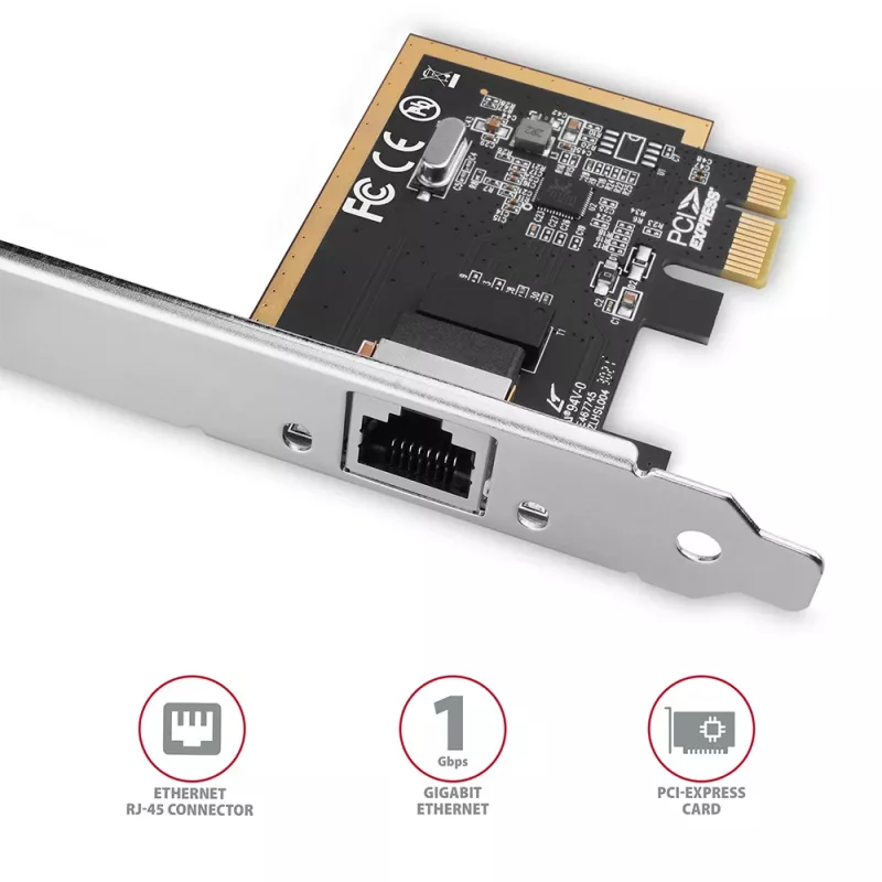 Axagon PCEE-GRF PCIe - adaptador Gigabit Ethernet Realtek 8111F incl. SP & LP