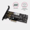 Axagon PCEM2-D PCIe x4 - adaptador para slot M.2 NVMe M-Key + SATA B-Key com SP & LP