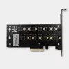 Axagon PCEM2-D PCIe x4 - adaptador para slot M.2 NVMe M-Key + SATA B-Key com SP & LP