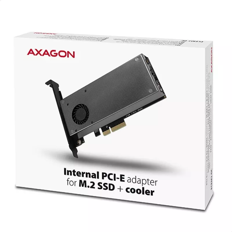 Axagon PCEM2-DC PCIe x4 - adaptador para slot M.2 NVMe M-Key + SATA B-Key com dissipador, SP & LP