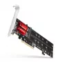 Axagon PCEM2-ND PCIe x8 - adaptador duplo para slot M.2 NVMe M-Key, RAID, dataswitch, com SP & LP