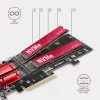 Axagon PCEM2-ND PCIe x8 - adaptador duplo para slot M.2 NVMe M-Key, RAID, dataswitch, com SP & LP