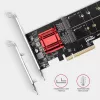 Axagon PCEM2-ND PCIe x8 - adaptador duplo para slot M.2 NVMe M-Key, RAID, dataswitch, com SP & LP