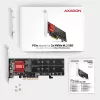 Axagon PCEM2-ND PCIe x8 - adaptador duplo para slot M.2 NVMe M-Key, RAID, dataswitch, com SP & LP