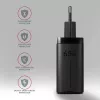 Carregador de parede GaN Axagon ACU-DPQ65 65W, 3 portas (USB-A + duplo USB-C), PD3.0/QC4+/PPS/Apple