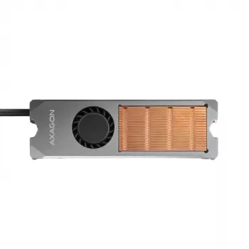 Axagon CLR-M2FAN Dissipador de cobre com ventoinha para unidades M.2-SSD de um e dois lados, tamanho 2280, altura 13 mm.