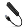 Hub multiporta Axagon HMA-GL3A USB 3.0 Type-A Gbit-LAN 3x USB-A microSD com fio USB 3.2 Gen 1 (3.1 Gen 1) Type-A preto