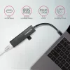 Hub USB-C Axagon HMC-GL3A 3x USB-A Gbit-LAN preto