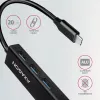 Hub USB-C Axagon HMC-GL3A 3x USB-A Gbit-LAN preto
