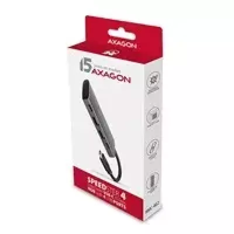 AXAGON HMC-4G2, hub USB-C 3.2 Gen 2 10 Gb/s, portas 2x USB-A + 2x USB-C, cabo USB-C 13cm