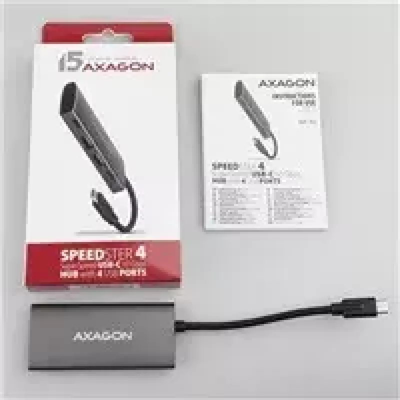 AXAGON HMC-4G2, hub USB-C 3.2 Gen 2 10 Gb/s, portas 2x USB-A + 2x USB-C, cabo USB-C 13cm