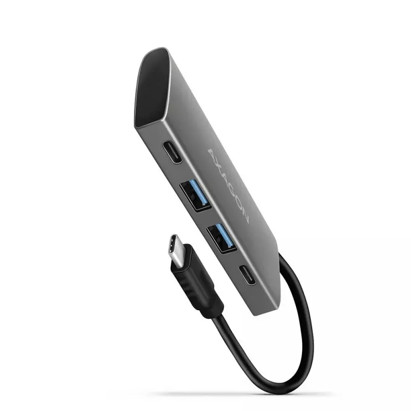 AXAGON HMC-4G2, hub USB-C 3.2 Gen 2 10 Gb/s, portas 2x USB-A + 2x USB-C, cabo USB-C 13cm