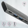 AXAGON HMC-4G2, hub USB-C 3.2 Gen 2 10 Gb/s, portas 2x USB-A + 2x USB-C, cabo USB-C 13cm