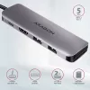 Hub Axagon HMC-5 USB 3.2 Gen 1, 2x USB-A, HDMI, SD/microSD, PD 100W, cabo USB-C de 20 cm