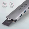 Hub Axagon HMC-5 USB 3.2 Gen 1, 2x USB-A, HDMI, SD/microSD, PD 100W, cabo USB-C de 20 cm