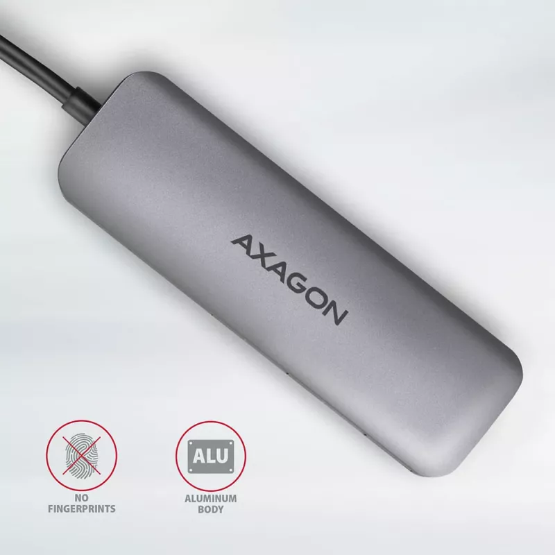 Hub Axagon HMC-5 USB 3.2 Gen 1, 2x USB-A, HDMI, SD/microSD, PD 100W, cabo USB-C de 20 cm