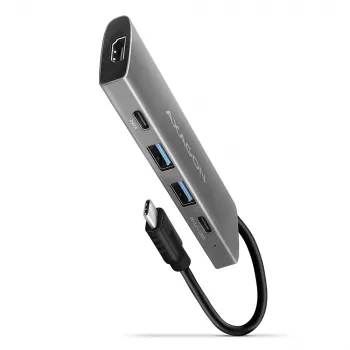 Hub Axagon HMC-5G2 USB 10Gbps, 2x USB-A, 2x USB-C, HDMI 4K/60Hz, PD 100W, cabo USB-C