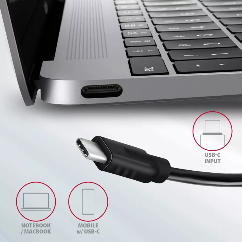 Axagon HMC-5G2 SPEEDSTER hub USB-C 5 em 1, 2x USB-A, 2x USB-C, HDMI, PD 60 W