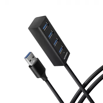 Axagon HUE-M1AL mini-hub 4x USB 3.2 Gen 1, metal, cabo USB-A de 1,2 m