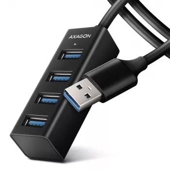 Axagon HUE-M1AL mini-hub 4x USB 3.2 Gen 1, metal, cabo USB-A de 1,2 m