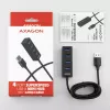 Axagon HUE-M1AL mini-hub 4x USB 3.2 Gen 1, metal, cabo USB-A de 1,2 m