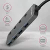 Axagon HUE-MSA Superspeed switch hub USB-A 4x USB 3.0 ativo - 20cm preto USB 3.2 Gen 1 (3.1 Gen 1) Type-A 5000 Mbit/s cinzento