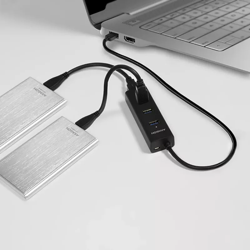 Axagon HUE-S2B hub de carregamento 4x USB 3.0, alimentação via Micro-USB