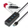 Axagon HUE-S2BL hub de carregamento 4x USB 3.0 com cabo de 1,2 m, alimentação via Micro-USB