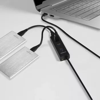 Axagon HUE-S2BL hub de carregamento 4x USB 3.0 com cabo de 1,2 m, alimentação via Micro-USB