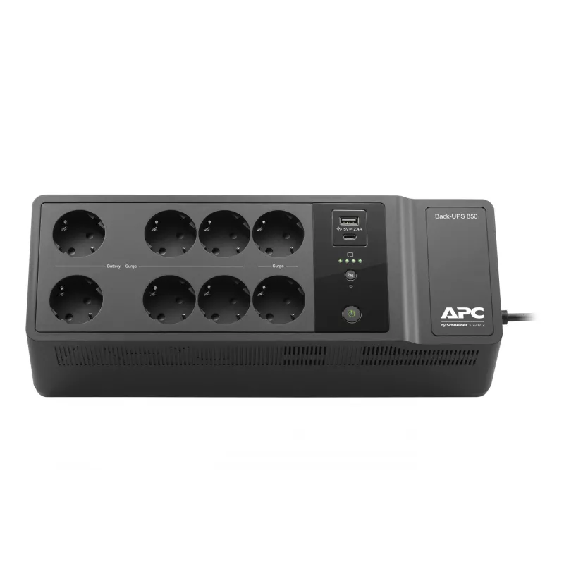 APC Back-UPS BE850G2-GR - alimentação de emergência 8 tomadas, 850VA, 2 carregadores USB, 1 porta de dados USB