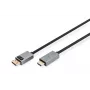 Cabo DIGITUS DP para HDMI com LED 4K/30Hz, 2m caixa de alumínio, banhado a ouro, suporta 4K30Hz